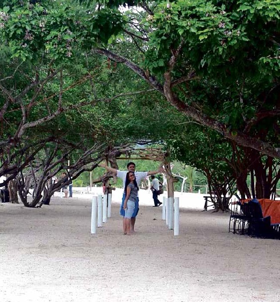 CATHEDRAL of trees and sand was Plan A, but Ruby forced Jo Anne and Francis and their guests to retreat indoors for Plan B. PHOTO FROM OLSEN RACELA’S INSTAGRAM ACCOUNT 