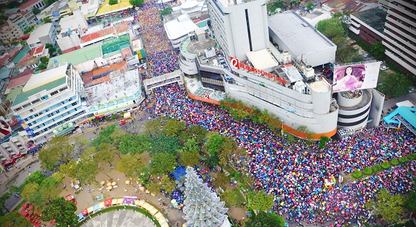AN aerial view of downtown Cebu where over a million people gathered to witness the spectacular Sinulog Grand Parade.
