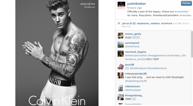 Screengrab form Justin Bieber's Instagram page