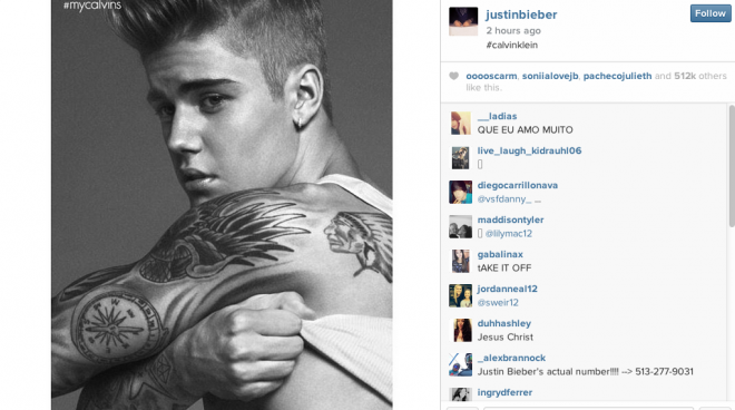 Screengrab form Justin Bieber's Instagram page