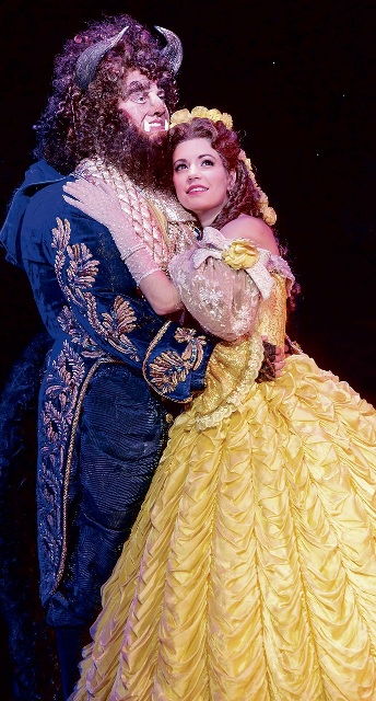 Darick Pead as Beast and Hilary Maiberger as Belle
