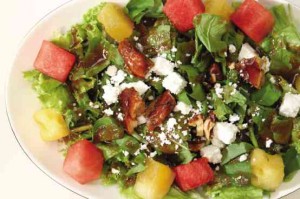 WATERMELON with rocket leaves salad