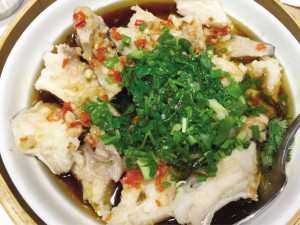 STEAMED halibut with chili and garlic