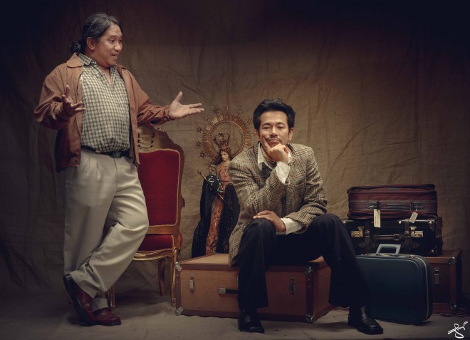 Jake Macapagal (seated) in a scene from “Arbol de Fuego”. CONTRIBUTED IMAGE