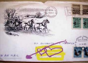 LETTER envelope sent by Rolly Fernandez from Ottawa, Canada