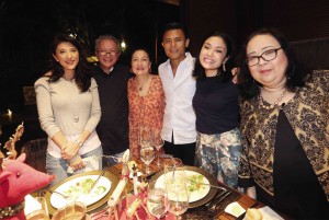 FATHER Caluag with the Tantoco family: from left, Crickette, Nena, Donnie, Dina Tantoco and Marilen