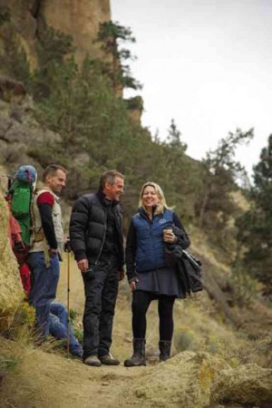 DIRECTOR Jean Marc Vallee and author Cheryl Strayed on the set of “Wild”
