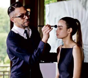 MAC director of makeup artistry Romero Jennings with model Kelsey Merritt during the Foundation Session