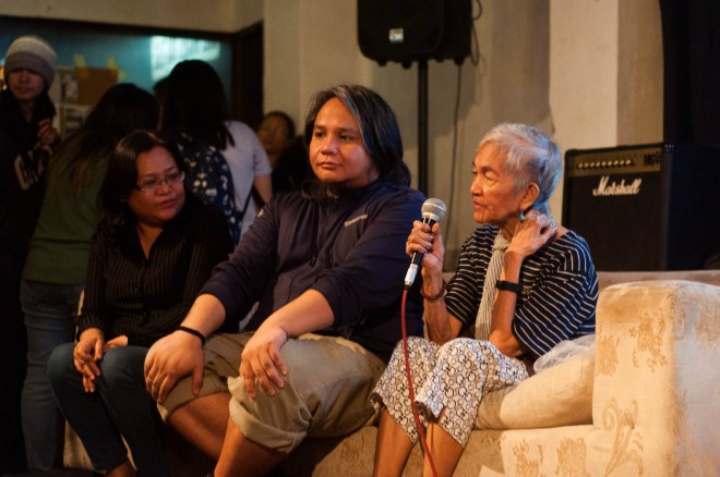 BLTX couch talk speakers (from left) Mindanao Times editor in chief Amalia Cabusao, BLTX cofounder Adam David and Road Map series publisher Tita Lacambra-Ayala