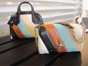 DORA bag stripes in supple embossed leather