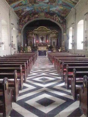 CHURCH interior showing baldosa tile floor PHOTOS BY EDGAR ALLAN M. SEMBRANO