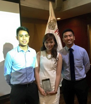 THE AUTHOR (middle) after completing a Sales Officership Training program. With her are Eldon Roldan (left) and Tata Liu.