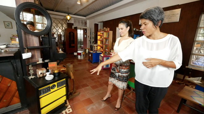 MLTV Host Stephanie Zubiri discovers how an old speaker becomes a hip dresser. CONTRIBUTED IMAGE