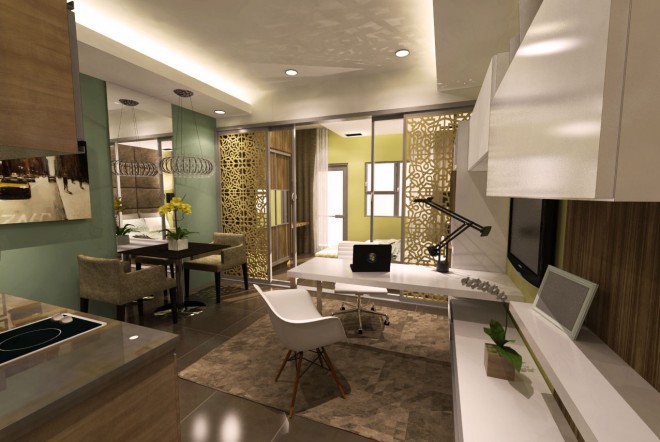 One-bedroom unit for an ideal home-office at AMA Tower Residences. CONTRIBUTED PHOTO