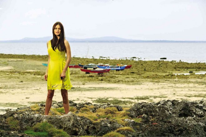 PIA WURTZBACH in Rustan’s yellow dress, shot in Maribojoc  photos by PJ ENRIQUEZ 