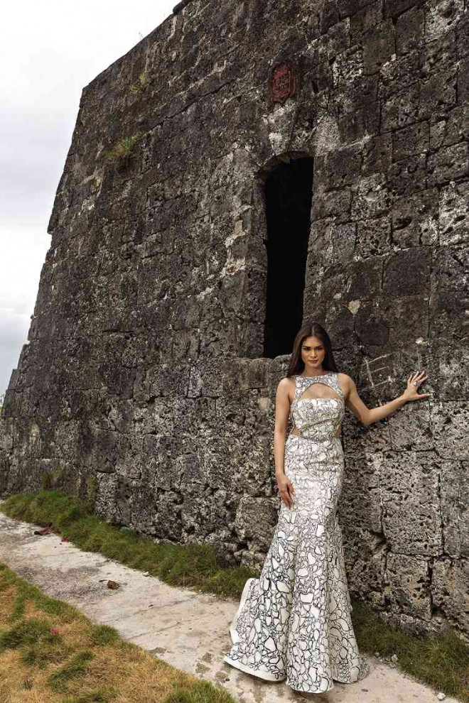 IN A RHETT Eala hand-painted gown at Punta Cruz ruins in Maribojoc PJENRIQUEZ 