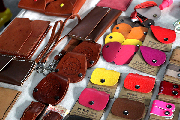 KEY CASES, cord ties, wallets, phone sleeves, and other tiny items made from scrap leather by Punch Crafts.