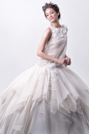 CORDED piña jusi gown with beaded lace embellishments