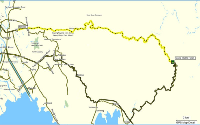 The short and steep ride up the Sierra Madre route