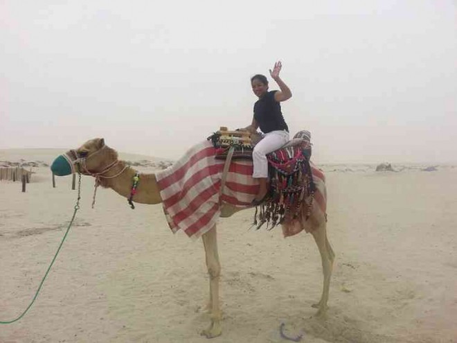 THE AUTHOR on a camel ride. MARGARITA FORÉS
