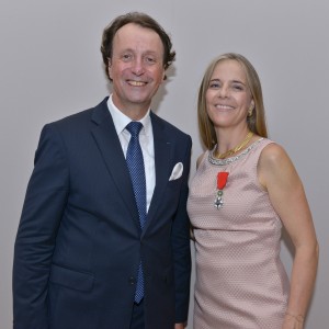 French Ambassador Gilles Garachon with Sevrine wearing the Legion of Honor medal.
