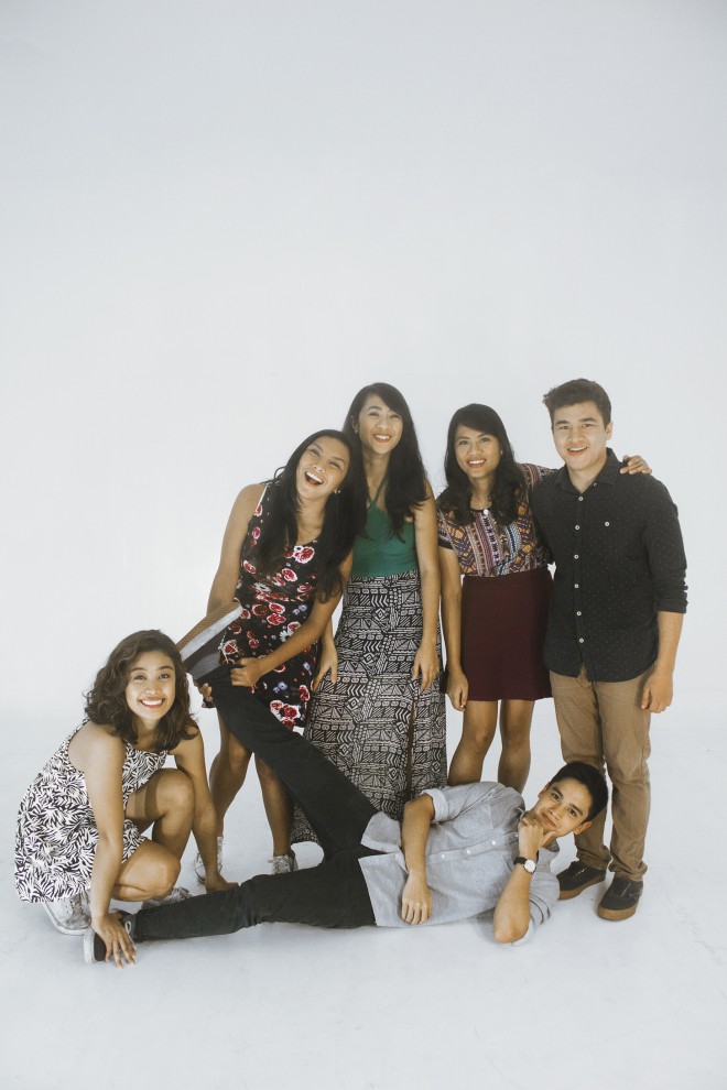 FRONT ROW: Jermaine Choa Peck, Redd Claudio; standing: Leah Halili, Muriel Gonzales, Lily Gonzales and Kian Ransom