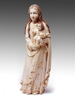 LARGE ivory figure of the Virgin and Child