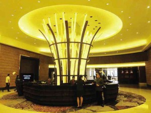 STYLIZED bamboo grove on the first level is also reception area. RAOUL J. CHEE KEE