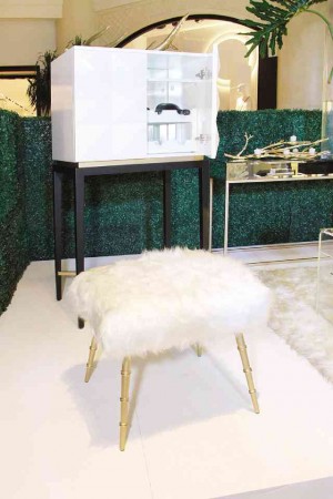 THE ROCKSTUD Butler’s Cabinet is also made of Philippine mahogany and studs. It goes with the furry ottoman.