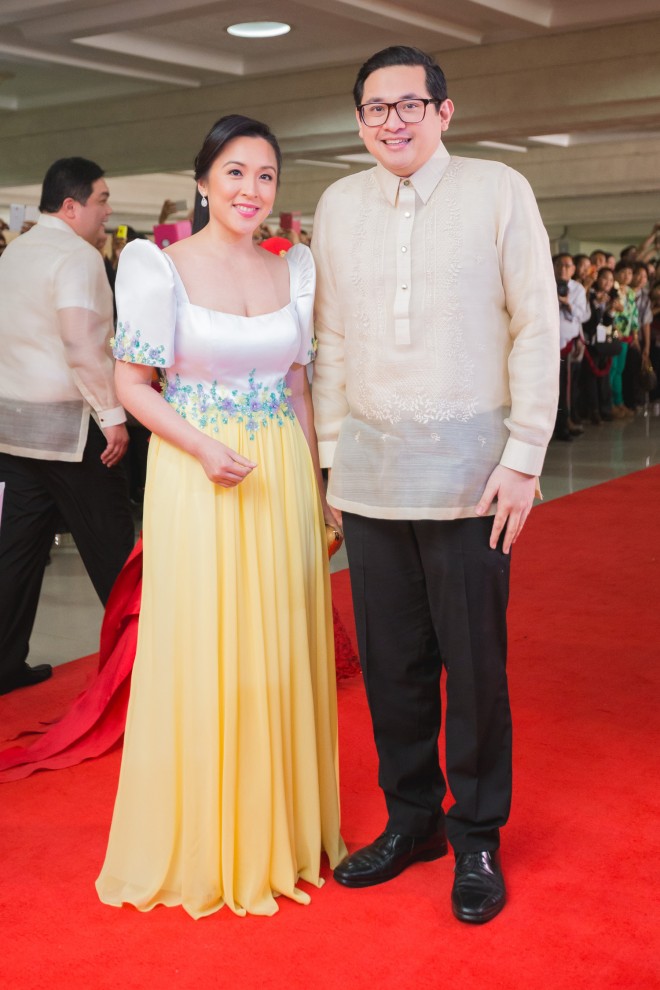 SONA RED CARPET / JULY 27, 2015 Bam Aquino and Wife INQUIRER PHOTO / JILSON SECKLER TIU