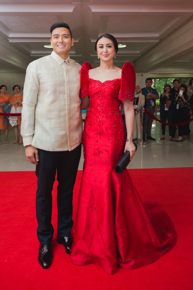 SONA RED CARPET / JULY 27, 2015 Alfred Vargas with Wife INQUIRER PHOTO / JILSON SECKLER TIU