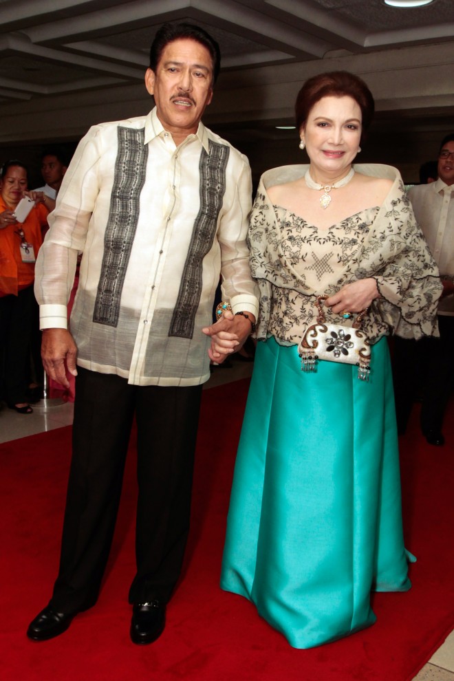 SONA RED CARPET 2015 / JULY 27,2015 Senator Tito Sotto and Helen Gamboa. SONA RED CARPET. INQUIRER PHOTO / LEO M. SABANGAN II