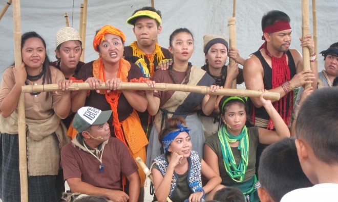 Scene from the touring local musical production “Padayon!,” directed by Melvin Lee and starring actors from Peta and the Palo Culture and Arts Organization