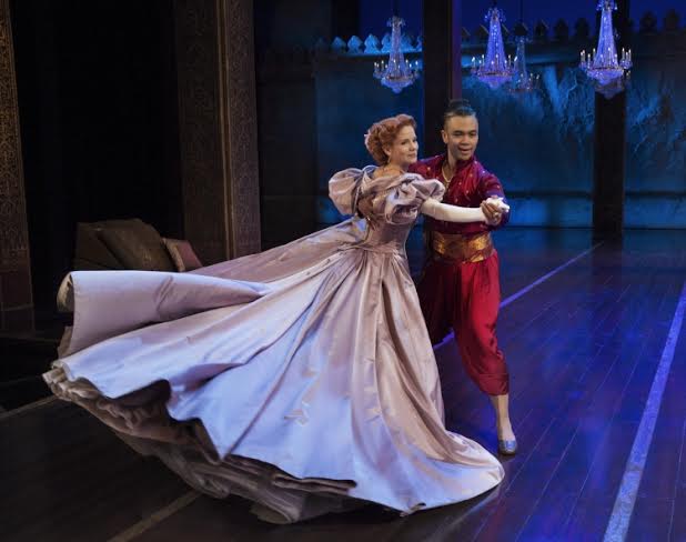 Jose Llana as the King and Kelli O’Hara as Anna Leonowens in the current Broadway revival of Rodgers and Hammerstein’s  “The King and I”. PHOTO BY PAUL KOLNIK