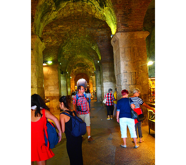PART of Diocletian's Palace vaults is a bustling shopping area filled with tourists