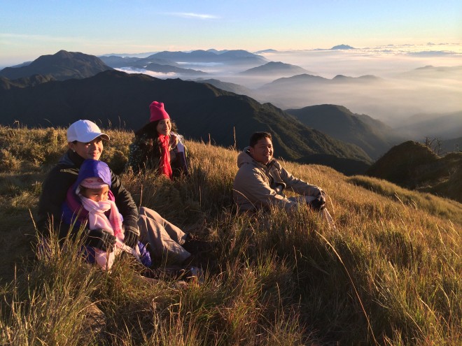 Marc and family at the Mt. Pulag peak.