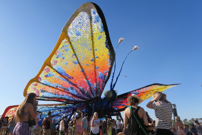 COACHELLA caterpillar morphs into a butterfly on the last day of Weekend 1—made by artist Poetic Kinetics