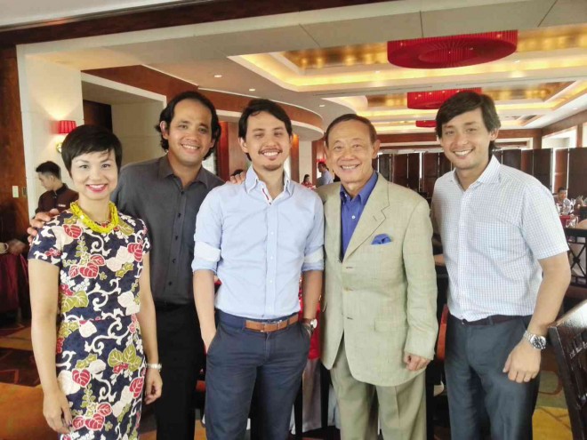 JOSE Mari Chan (fourth from left) with daughter Liza Chan-Parpan, and sons Michael, Franco and Jose Antonio