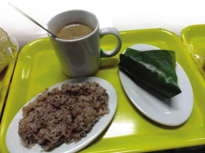 BREAKFAST at Cogon market—a cup of “sikwate” and a packet of “puto maya”