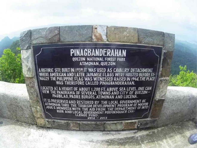 PINAGBANDERAHAN marker, which narrates themountain’s history