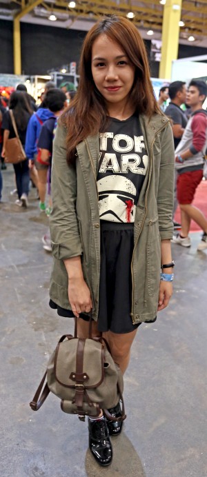  STYLE-TROOPER. Mariel Pandaan in F21 utility jacket, The Perfect White Shirt tee, skirt and shoes from Bangkok 