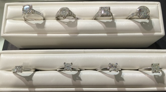 A SELECTION of Tiffany & Co. diamond engagement rings