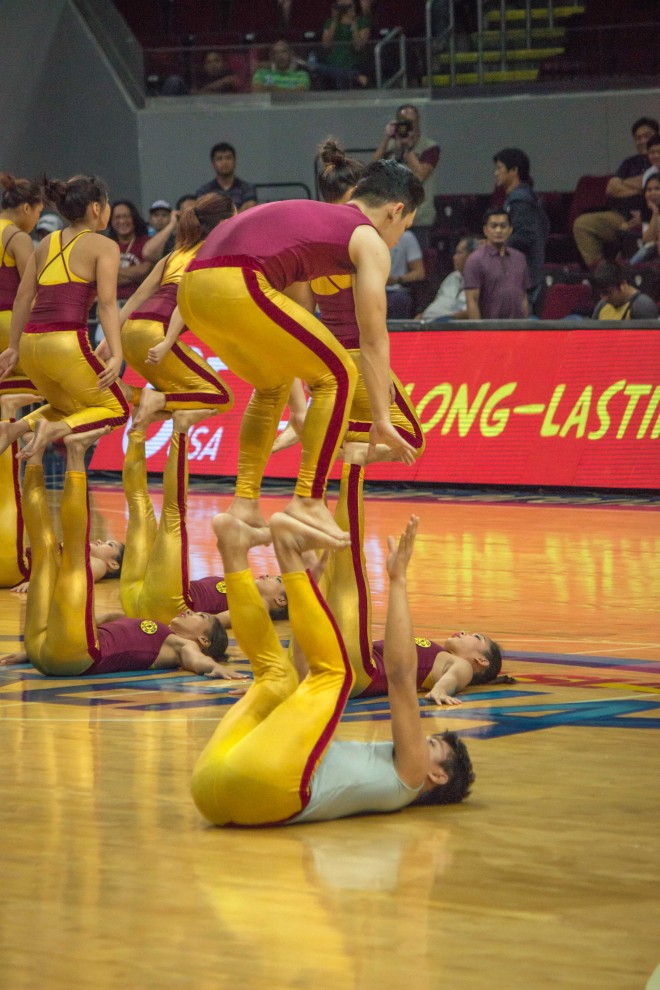 UP PEP Squad doing a yoga-inspired routine at halftime ANGELO GONZALEZ