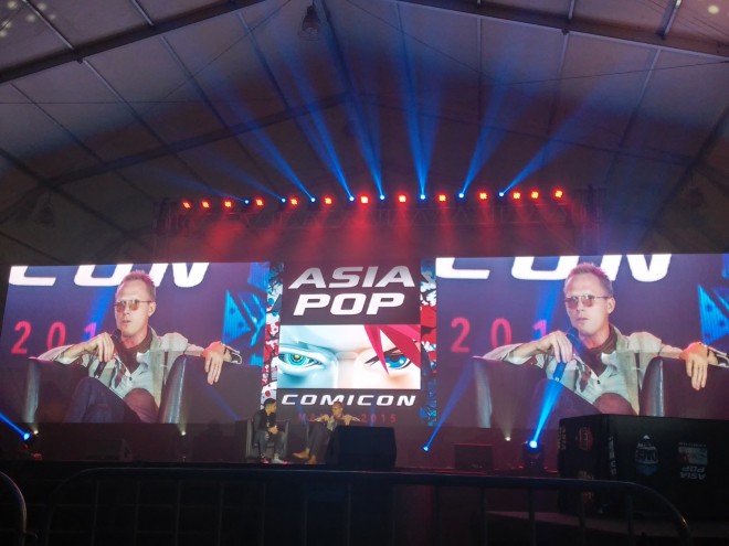 British actor Paul Bettany speaks in front of fans during a Q&A session at the AsiaPop Comicon at World Trade Center, Pasay City. FRAN KATIGBAK