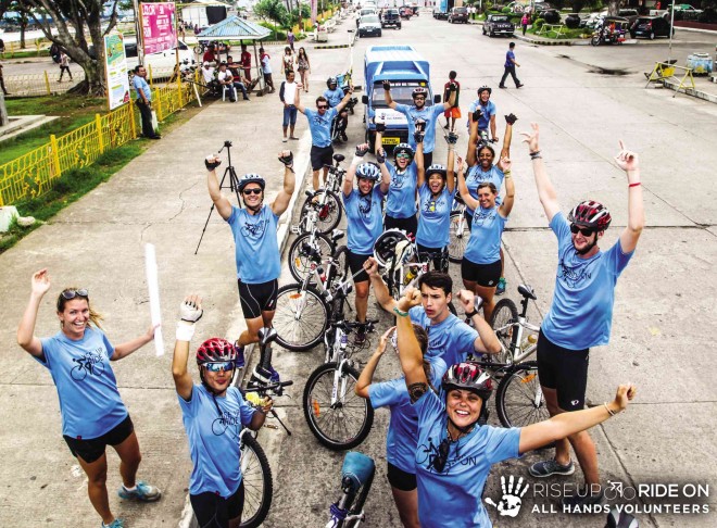 RIDERS from all over the world gathered to participate in “Rise Up, Ride On,” which raised funds for the All Hands Volunteers rebuilding program.