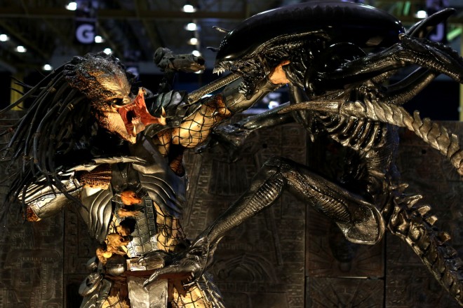 DIORAMA of a Predator versus an Alien. PHOTOS BY RICHARD A. REYES