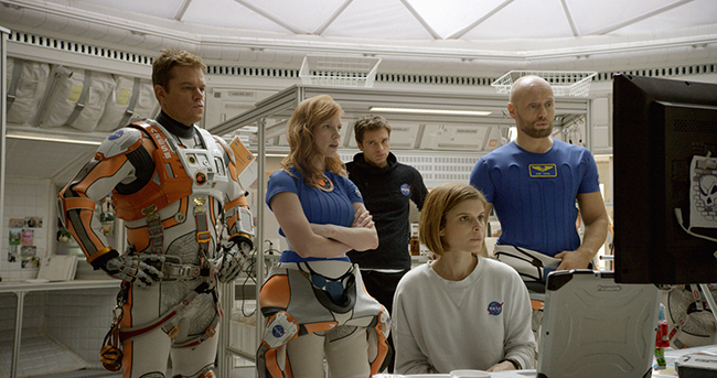 THE ARES III crew members are Matt Damon, Jessica Chastain, Kate Mara, Sebastian Stan and Askel Hennie.