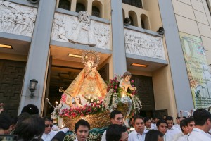 LA NAVAL de Manila icon is brought out of Santo Domingo Church.
