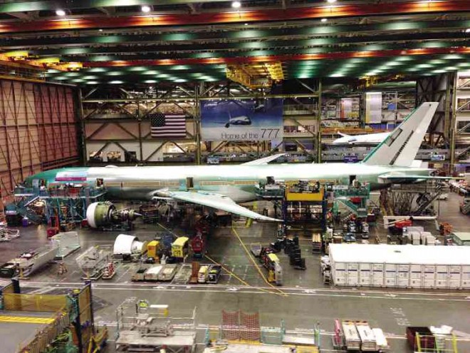 THE 777 comes together at the Boeing Factory in Everett, outside Seattle,Washington.