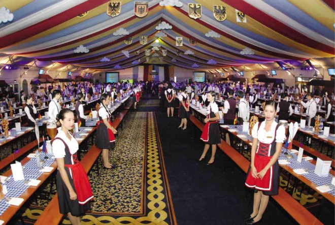 SOFITEL Philippine Plaza staff all dressed up forOktoberfest 2015